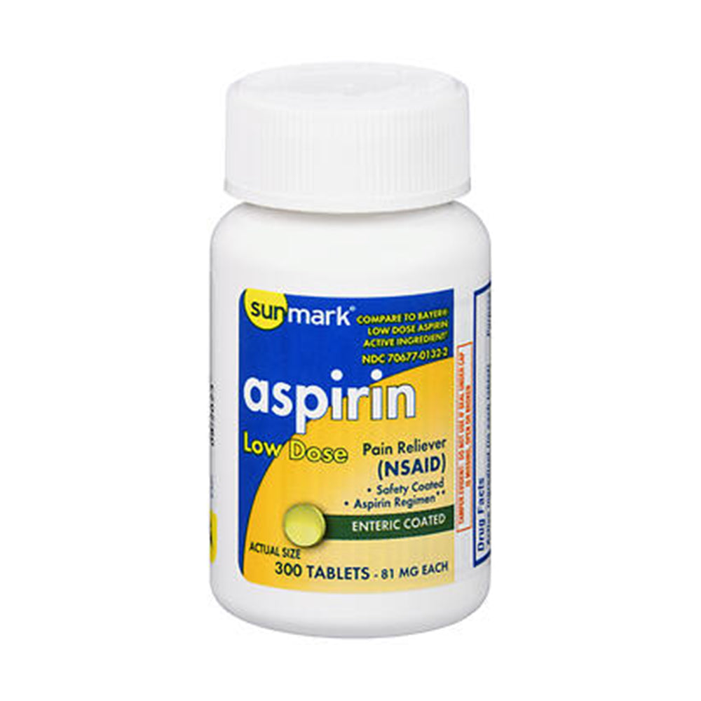 Aspirin Low Dose Enteric Coated Tablets - 300ct